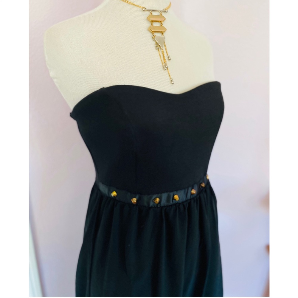 Forever 21 Black/Gold High Low Dress